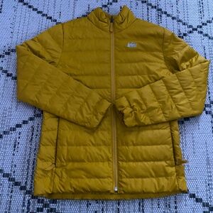 REI Co-Op Kids X-Large 650 Down Puffer Insulated Jacket Golden Crest Yellow